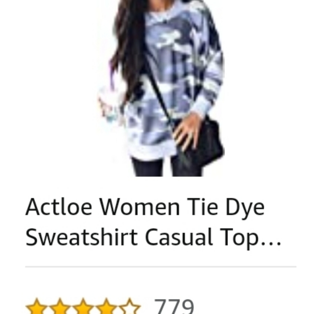 Camo Long Sleeve Sweatshirt Tunic Style - Picture 5 of 5